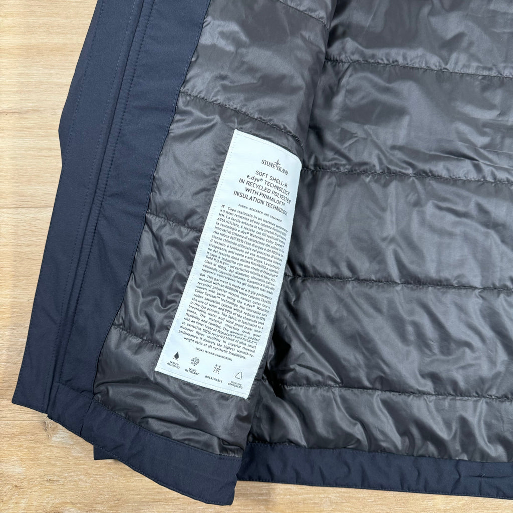 Stone Island Soft Shell-R Jacket with Primaloft Insulation in Navy