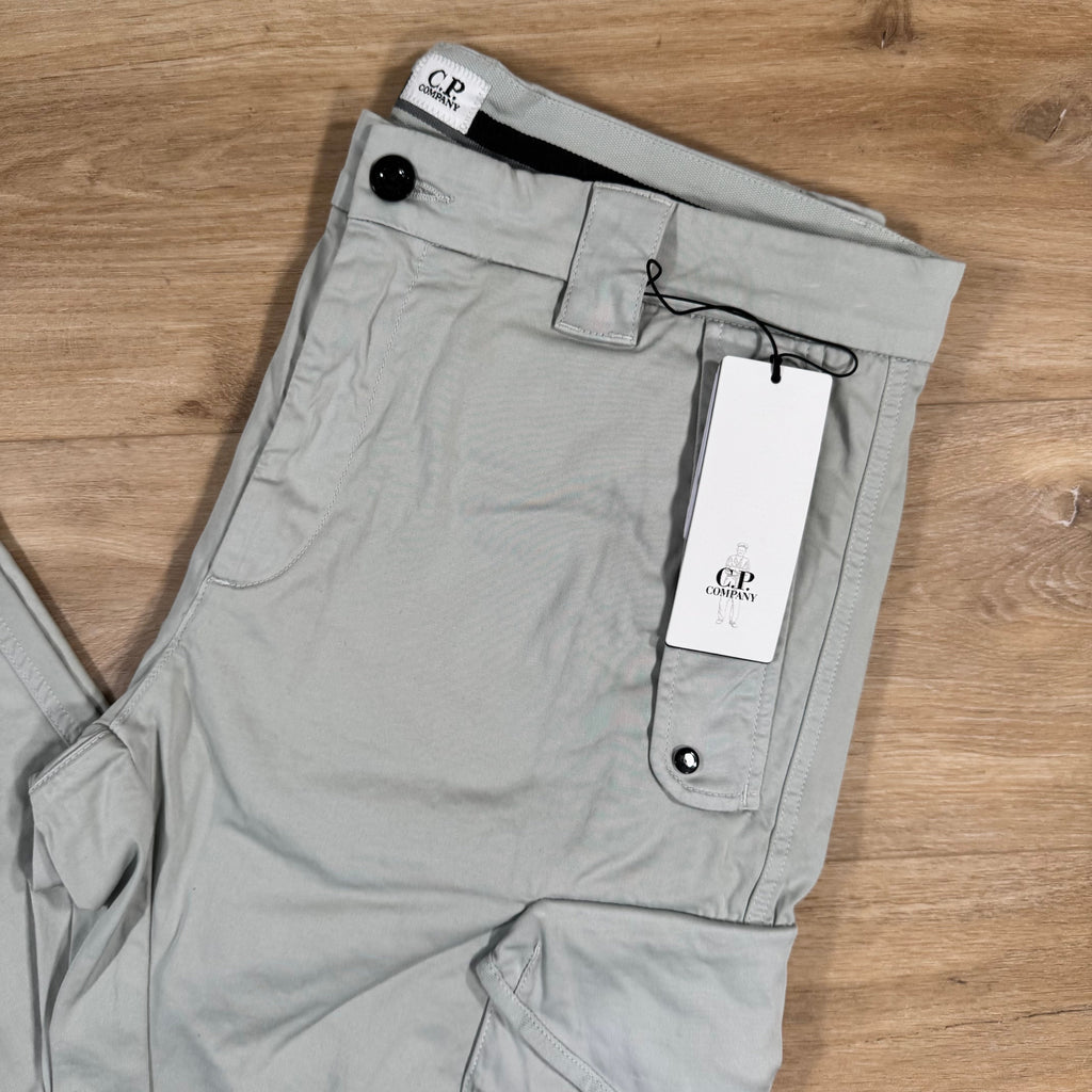 CP Company Stretch Sateen Utility Cargo Lens Pants in Blue Fox - Grey