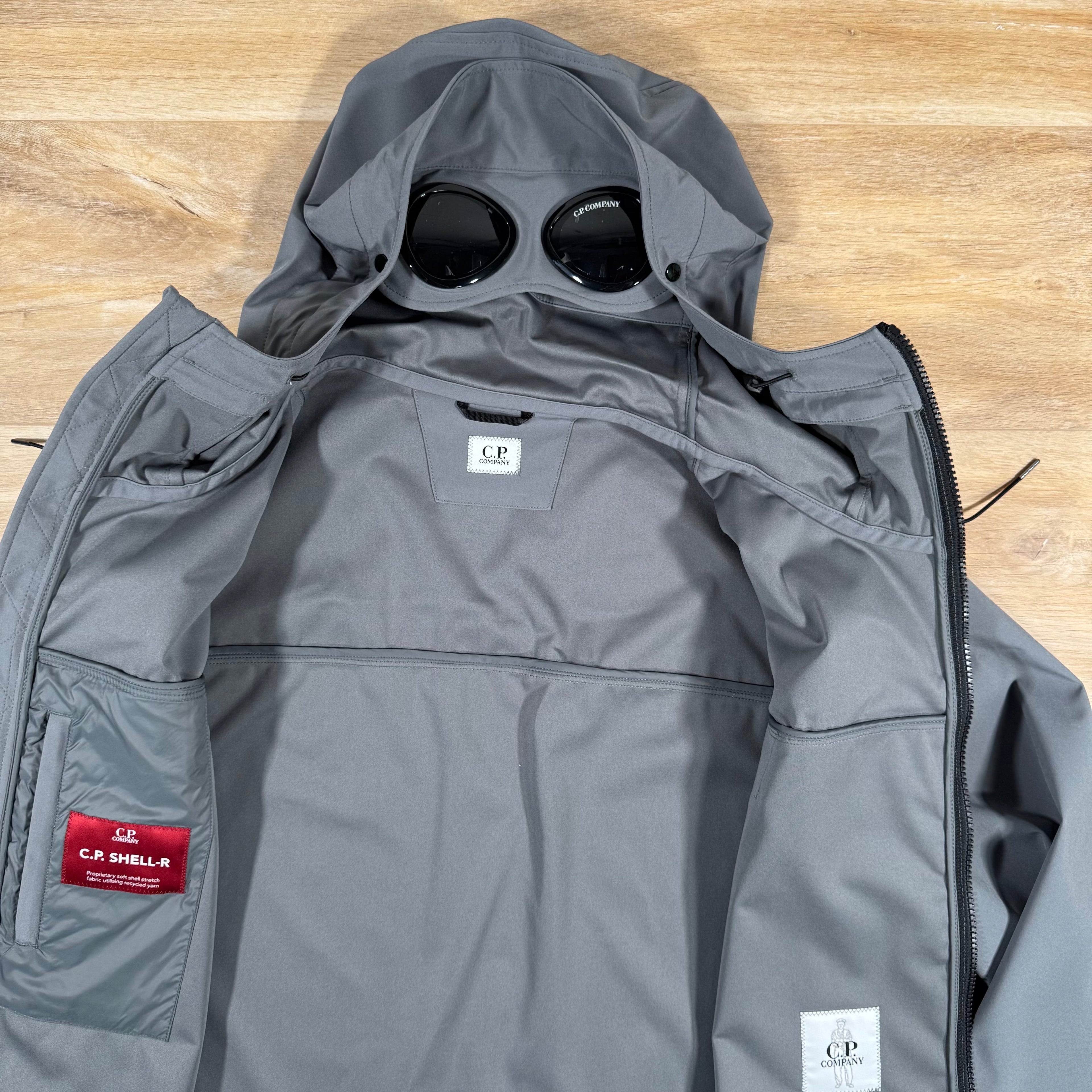 CP Company Shell-R Goggle Jacket in Smoked Pearl - Grey
