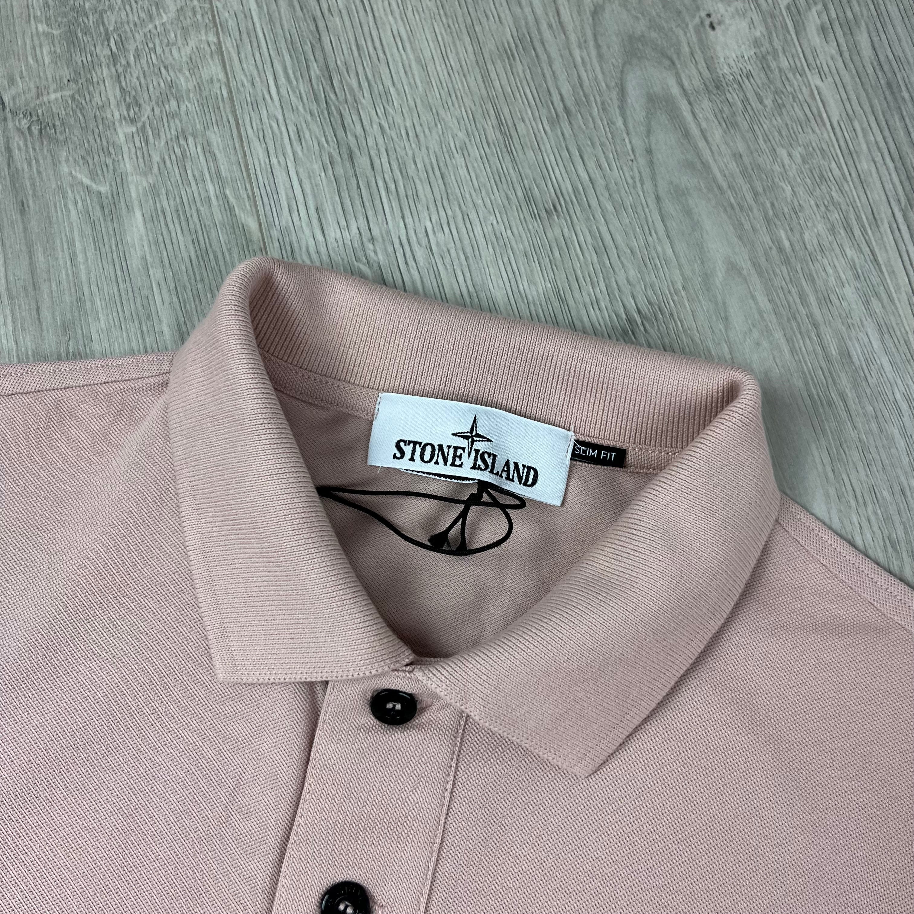 Stone Island Patch Polo Shirt - Rose