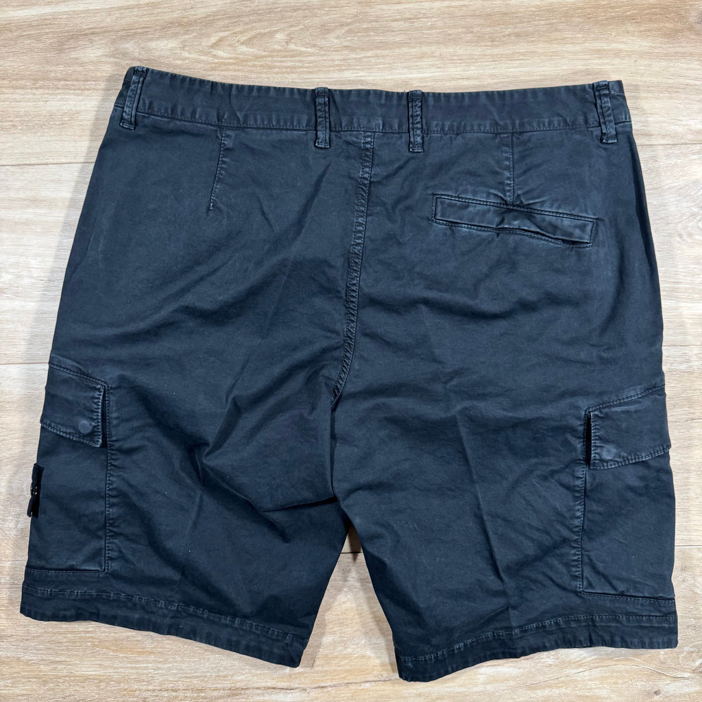Stone Island Stretch Twill Cargo Shorts in Black