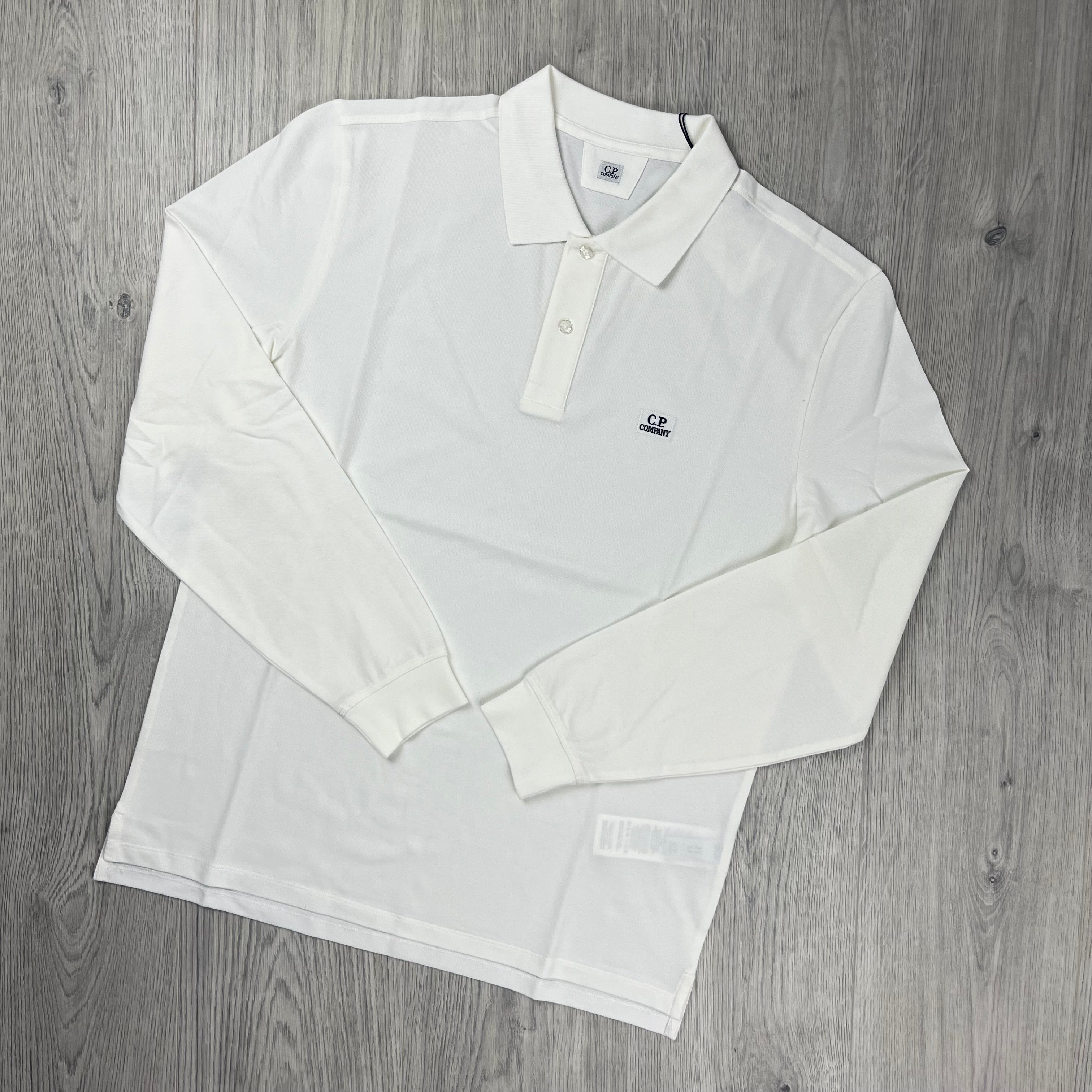CP Company Piquet Polo Shirt - White