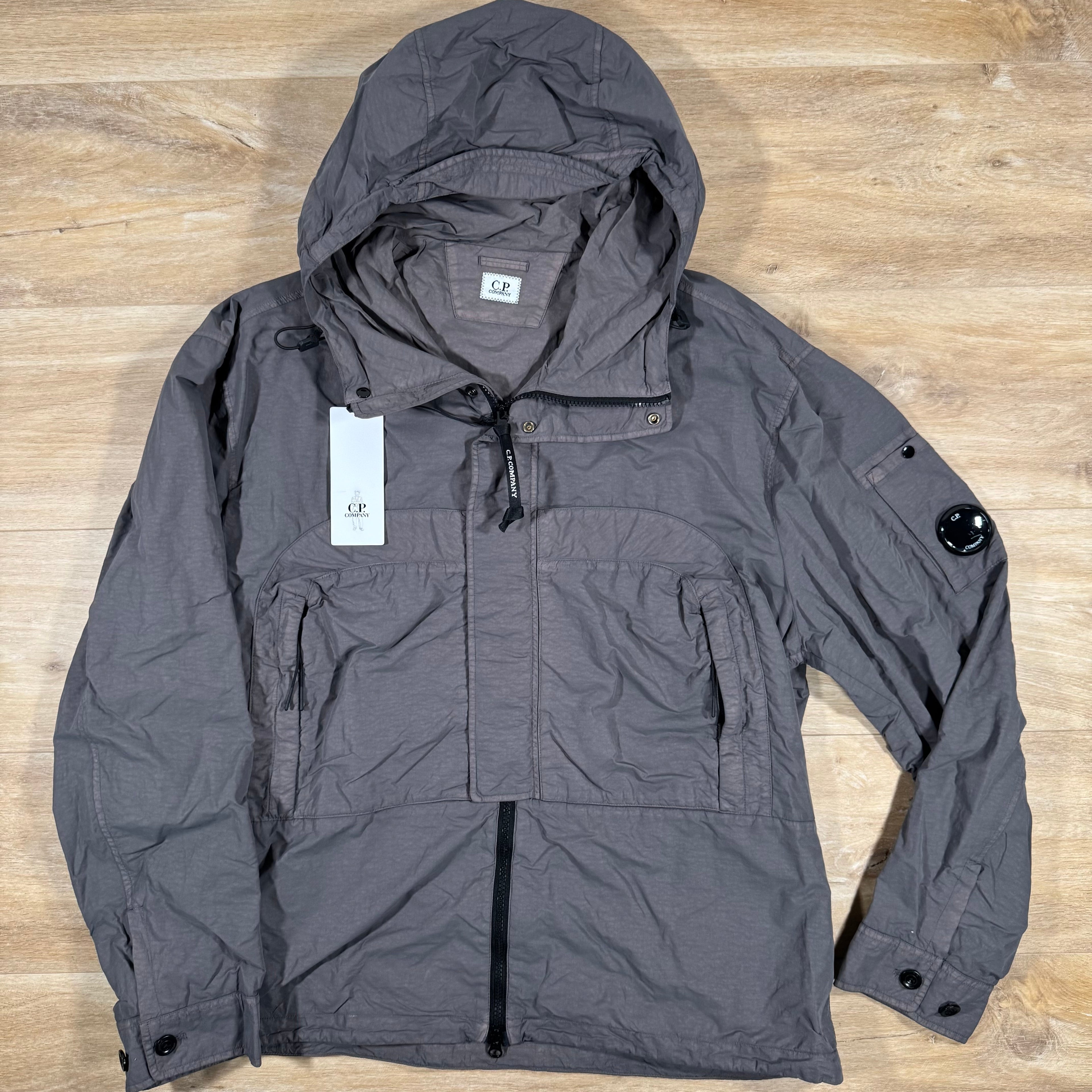CP Company Flatt Nylon Hooded Lens Overshirt in Violet