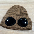 CP Company Extra Fine Merino Wool Goggle Beanie in Toffee