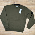 CP Company Diagonal Raised Fleece Lens Sweatshirt in Ivy Green