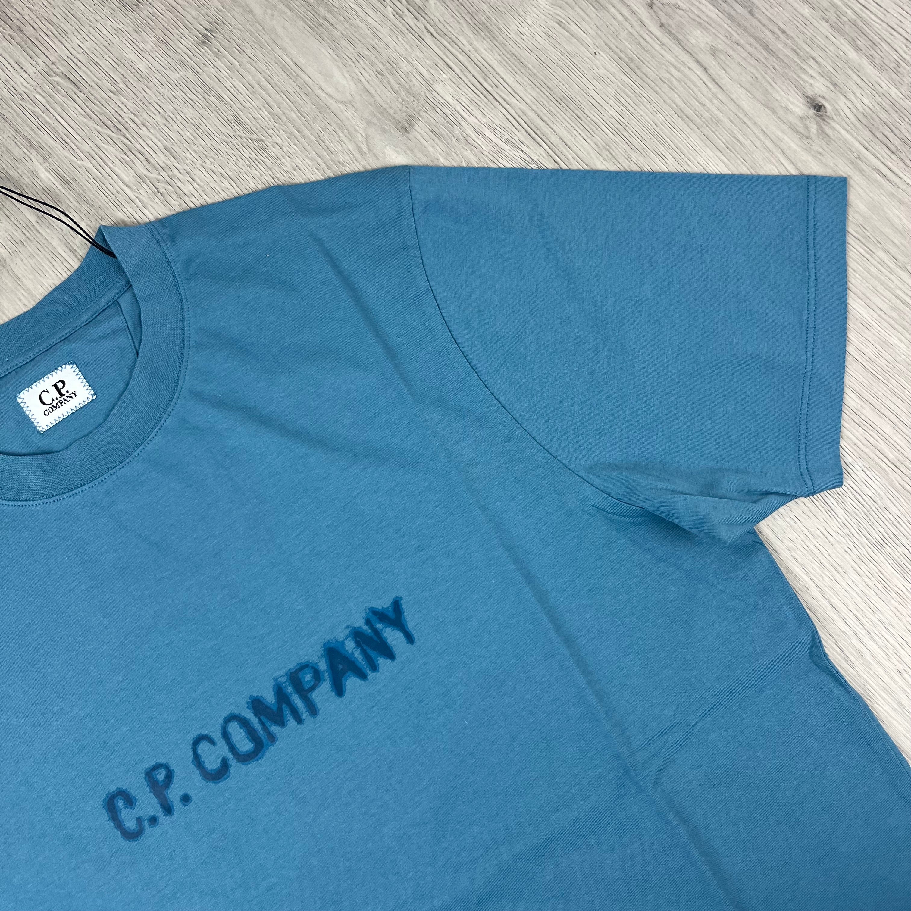 CP Company Printed T-Shirt - Aegean Blue
