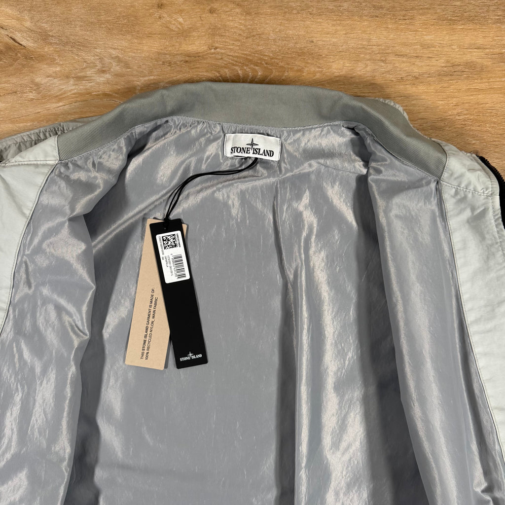 Stone Island Crinkle Reps R-NY Bomber Jacket in Pearl Grey