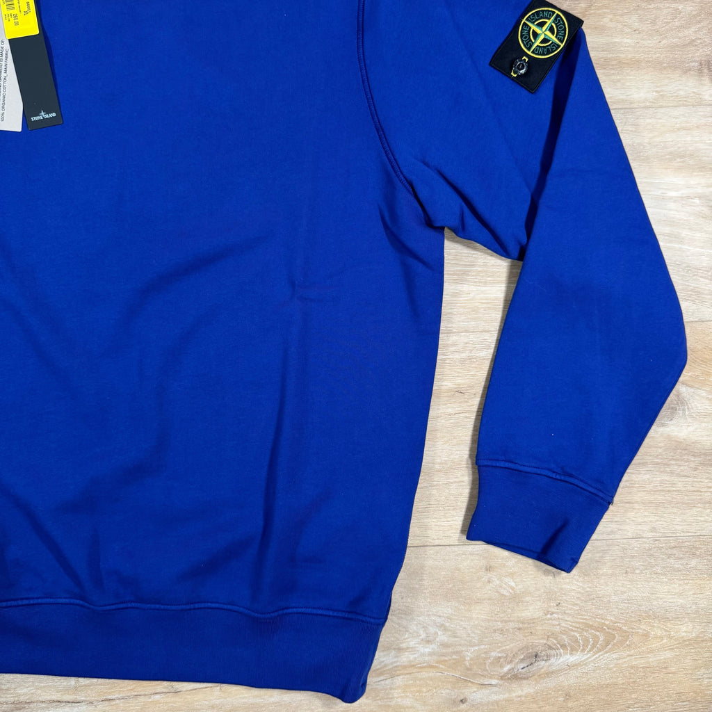 Stone Island Organic Cotton Fleece Sweatshirt in Bright Blue