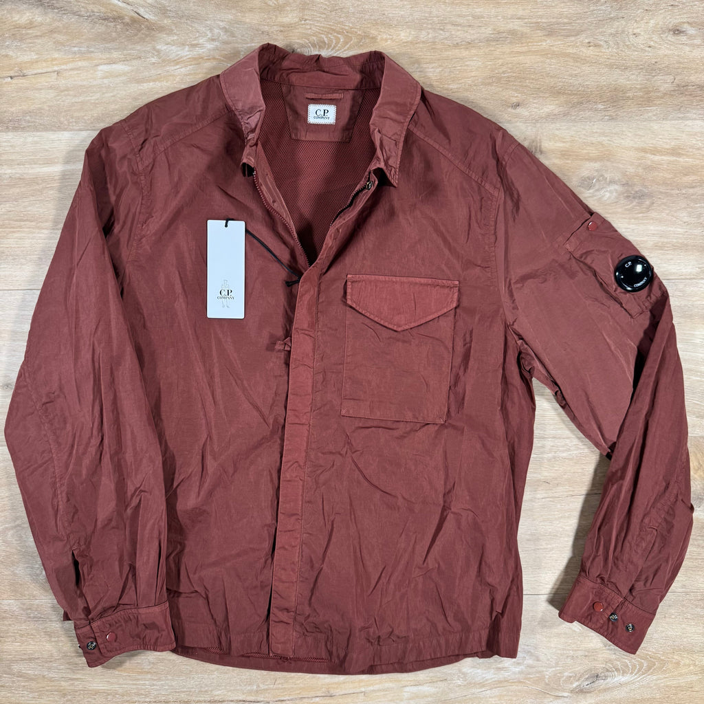 CP Company Chrome-R Lens Overshirt in Sable - Brown