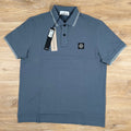 Stone Island Organic Cotton Pique Polo Shirt in Avio Blue