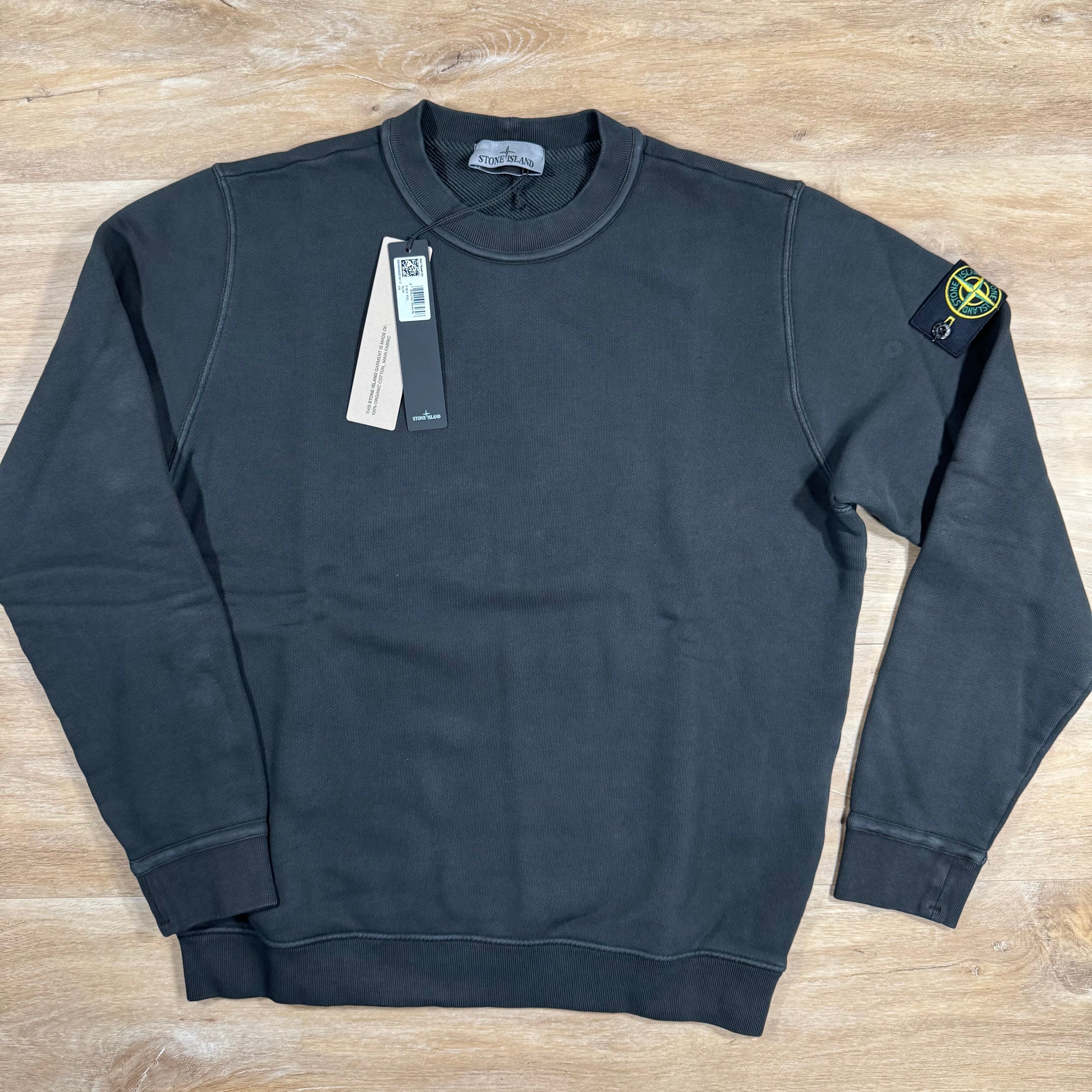 Stone Island Diagonal Fleece Old Effect Sweatshirt in Lead Grey