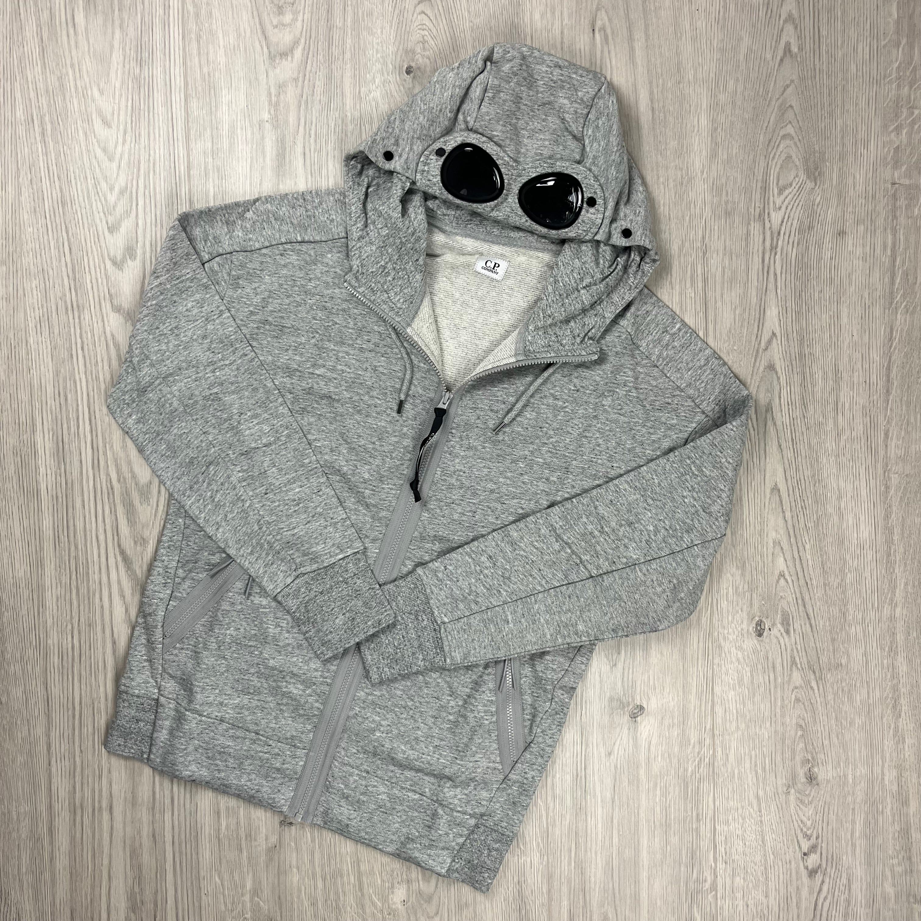CP Company Raised Fleece Goggle Hoodie - Grey