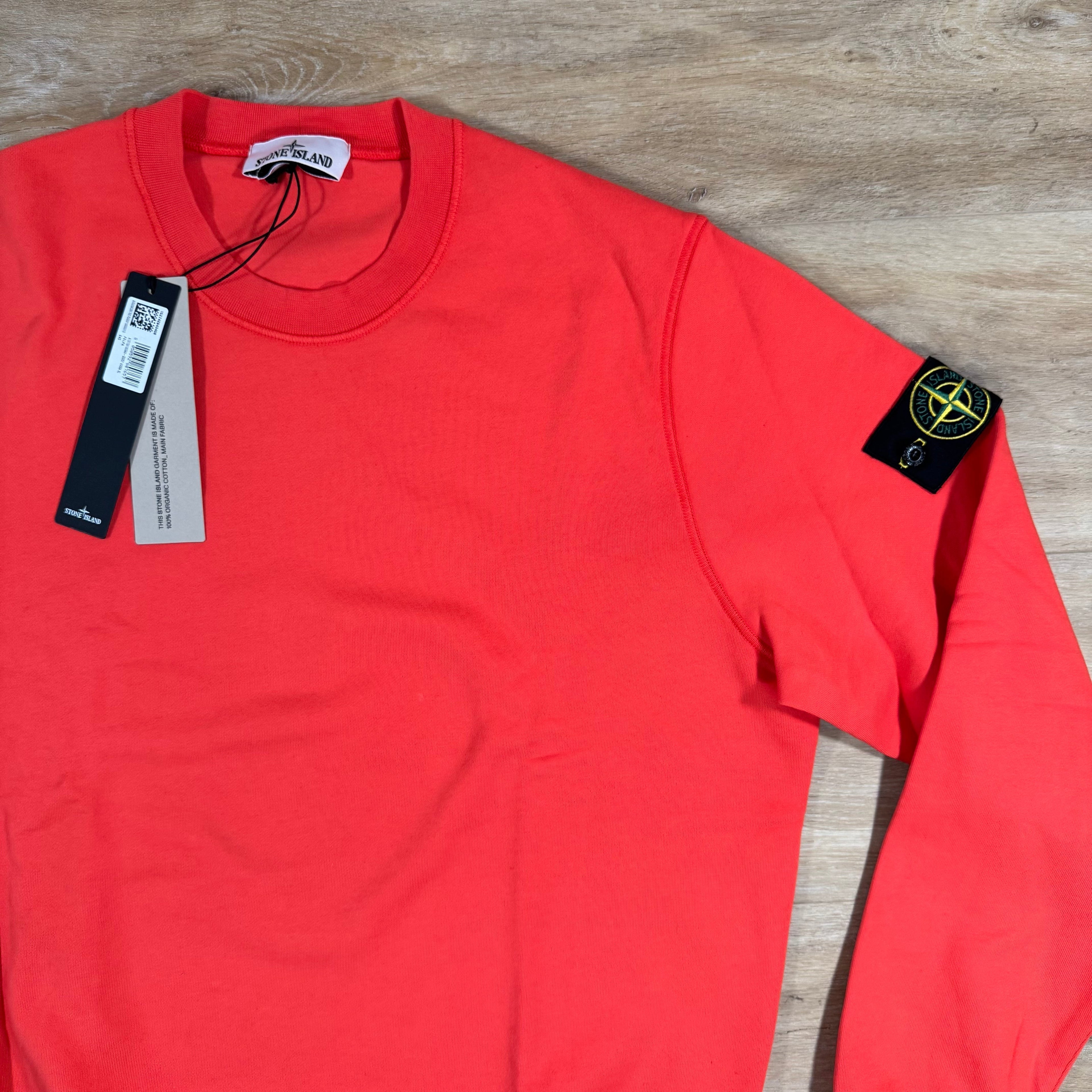 Stone Island Organic Cotton Fleece Sweatshirt in Papaya