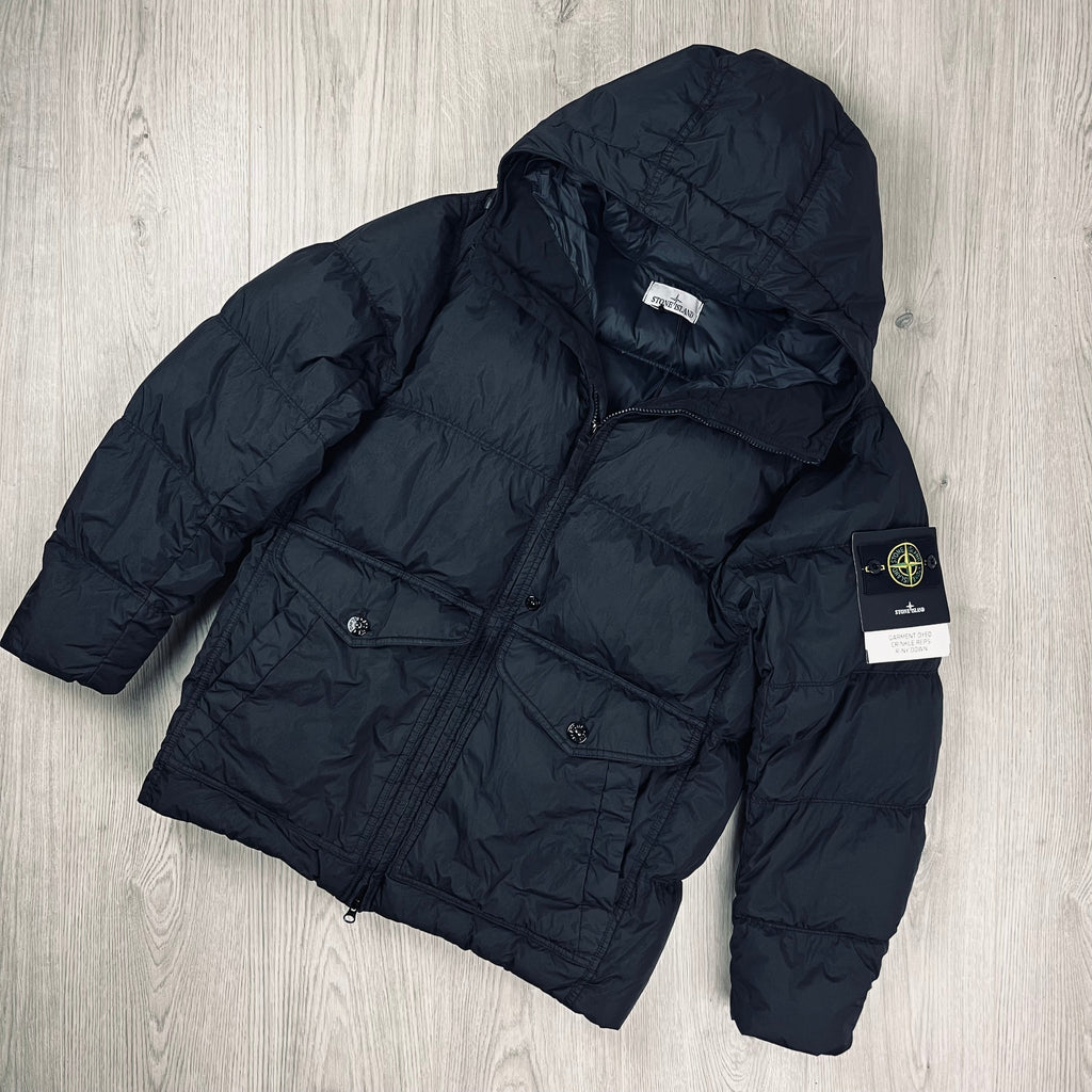 Stone Island Crinkle Reps Down Jacket - Black