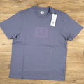 CP Company Stitch Block Logo T-Shirt in Lavender Violet
