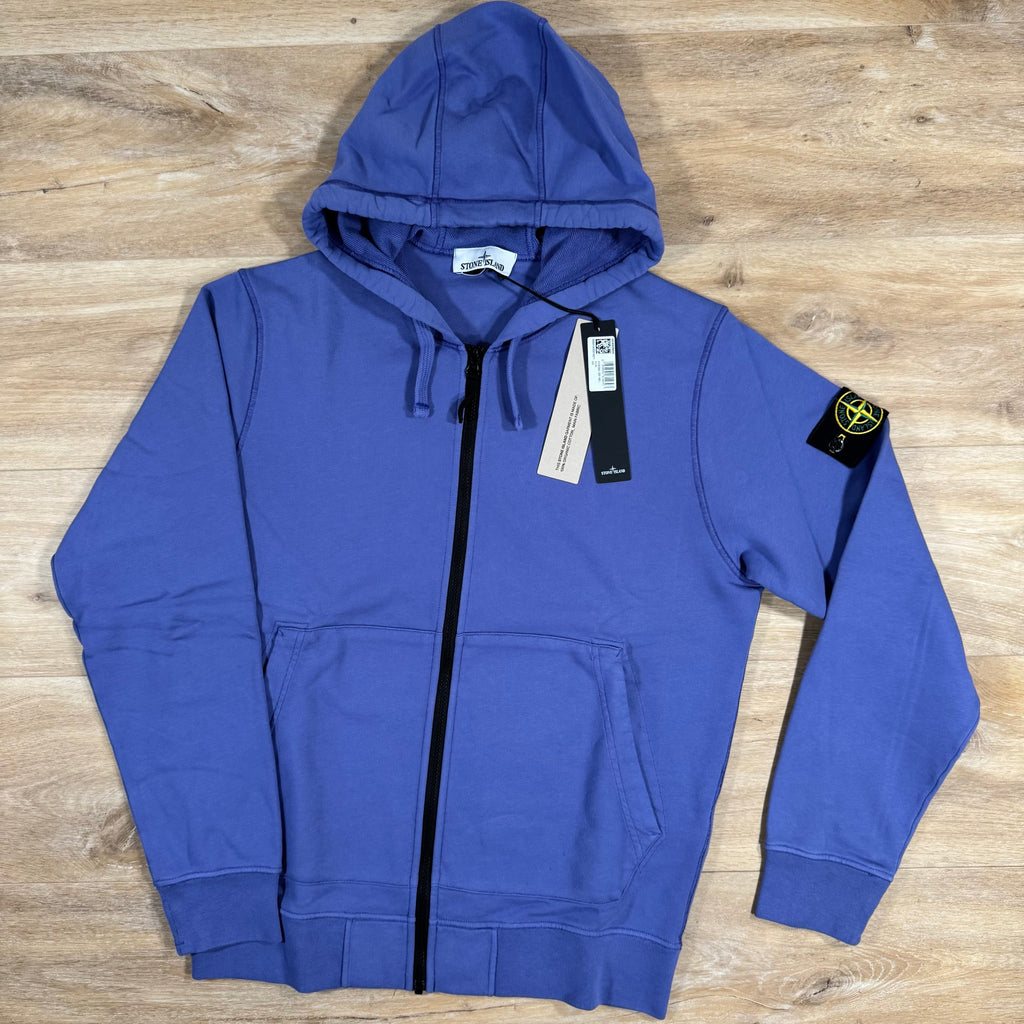 Stone Island Organic Cotton Fleece Zip Hoodie in Lavender