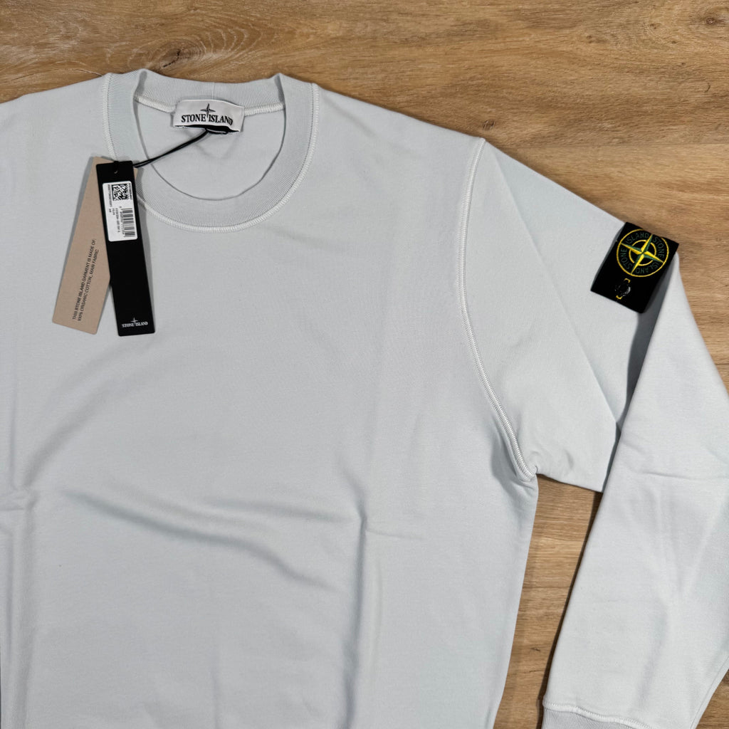Stone Island Organic Cotton Fleece Sweatshirt in Sky Blue