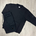 CP Company Raised Fleece Tracksuit - Black