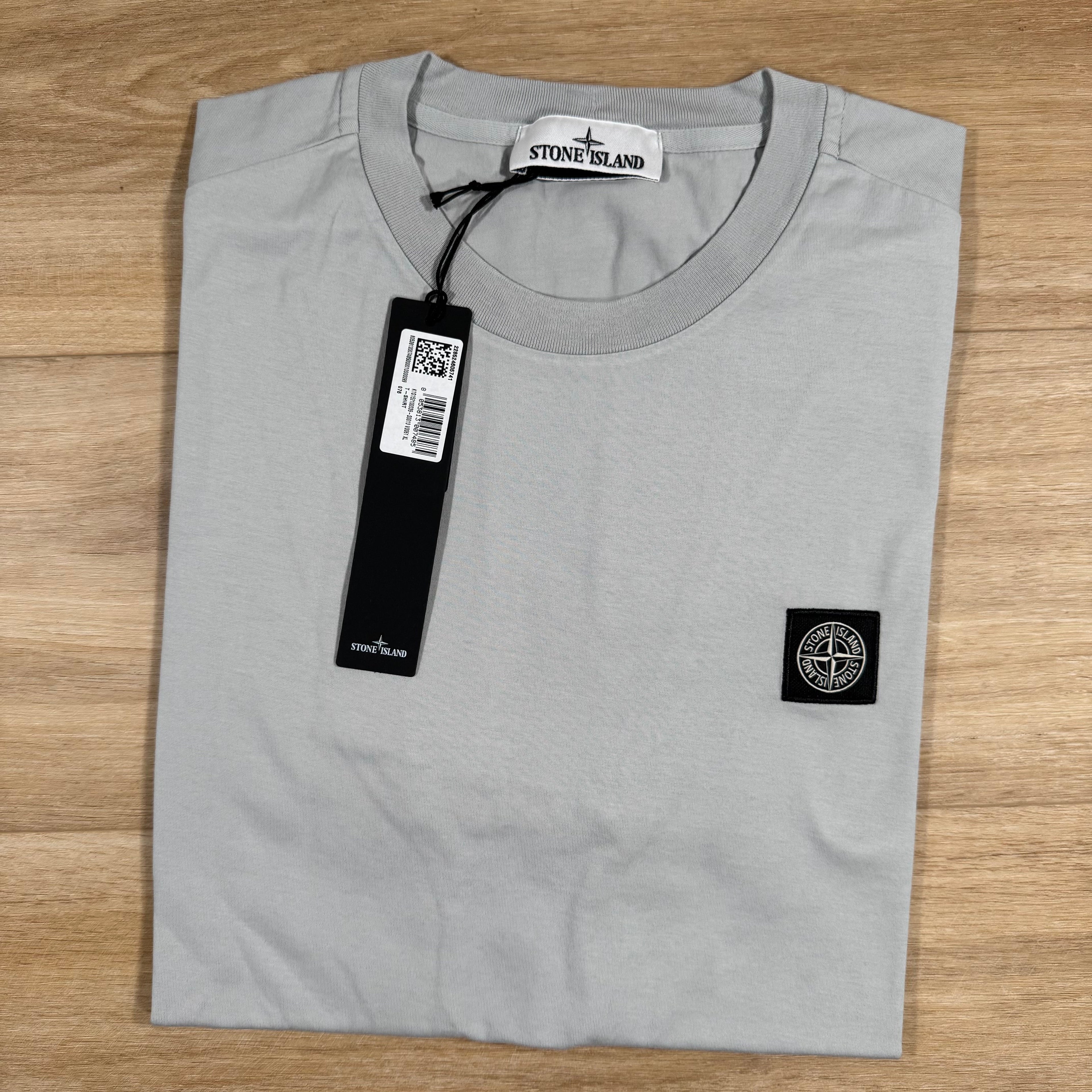 Stone Island Patch Logo T-Shirt in Pearl Grey
