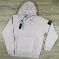 Stone Island Organic Cotton Fleece Pullover Hoodie in Antique Rose