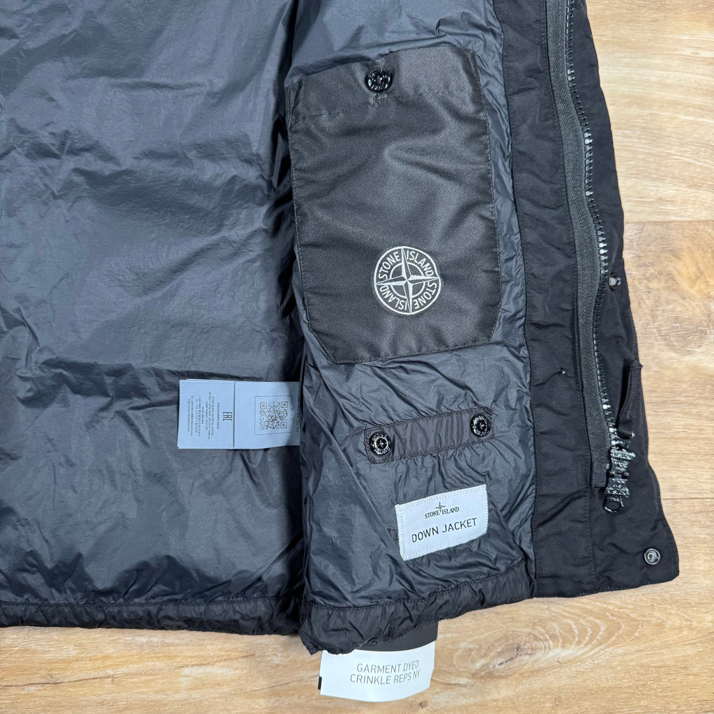 Stone Island Crinkle Reps NY Nylon Down Vest in Black