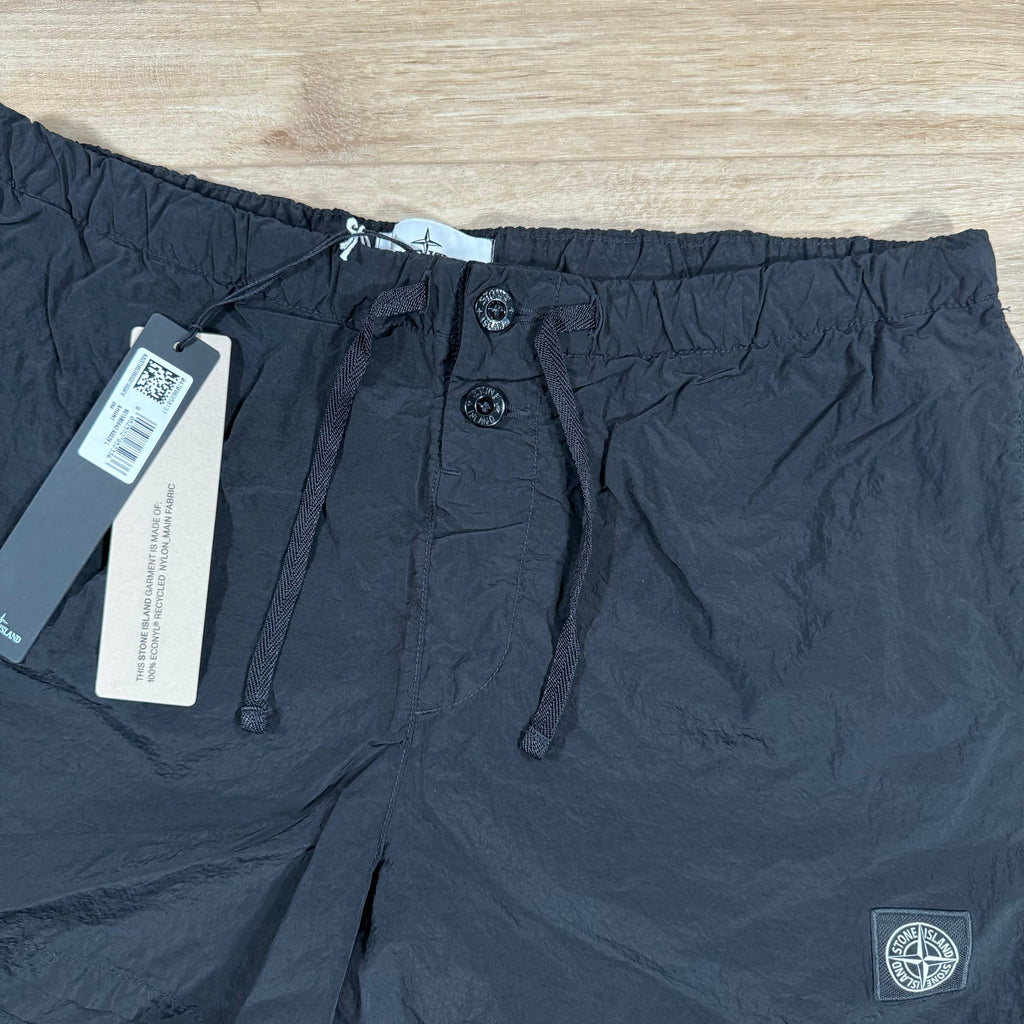 Stone Island Nylon Metal Button Swim Shorts in Black
