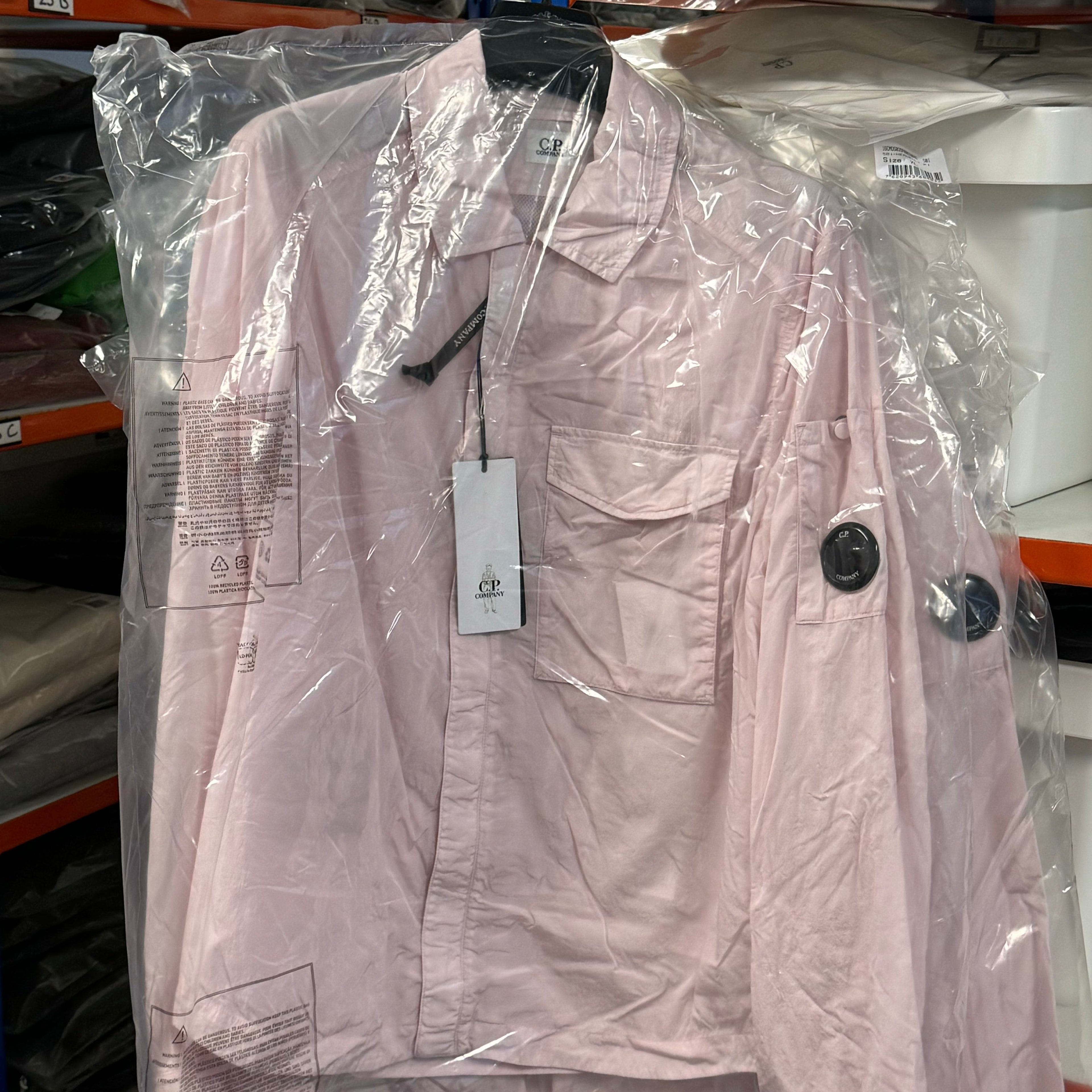 CP Company Chrome Lens Overshirt in Heavenly Pink