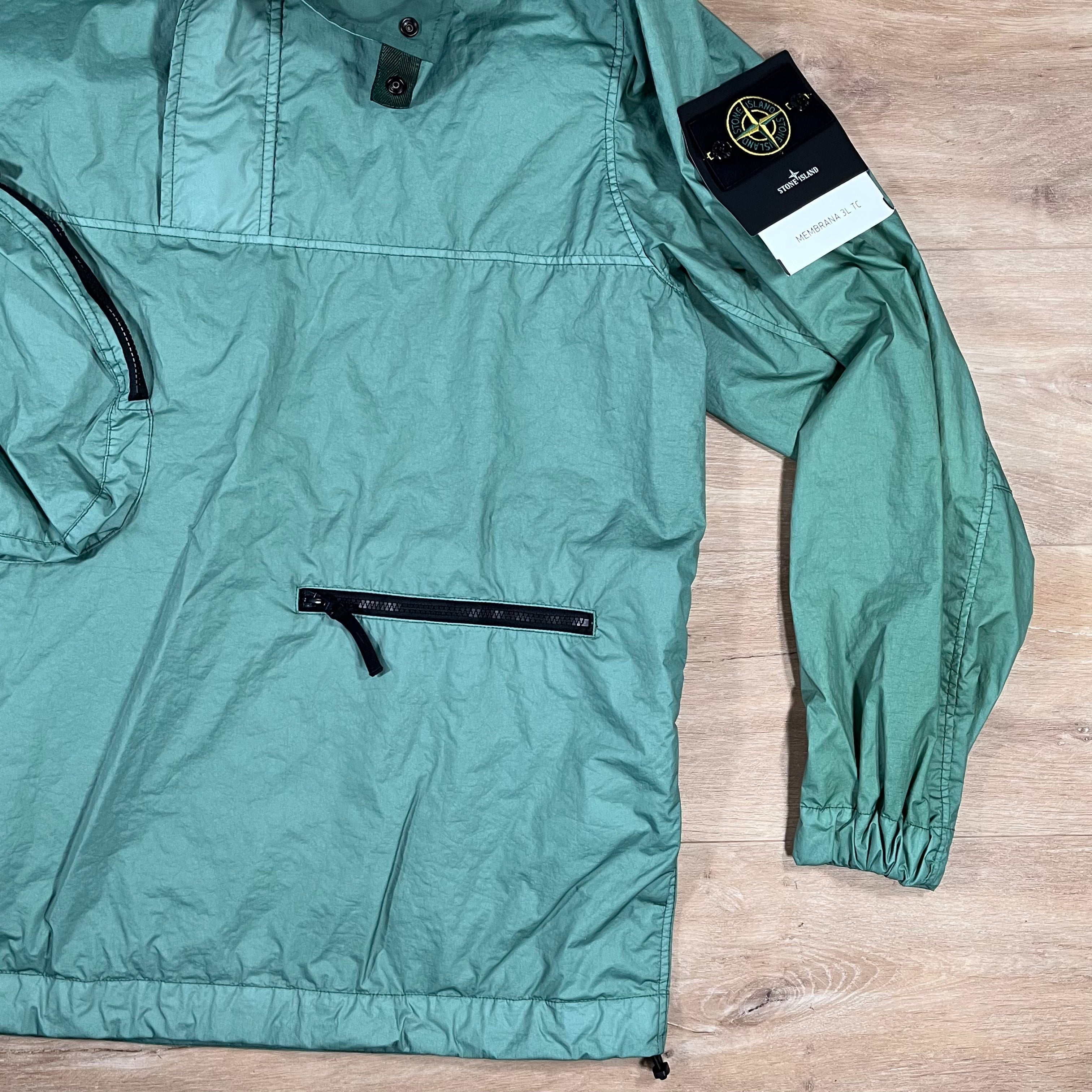 Stone Island Membrana 3L TC Anorak Jacket in Mint