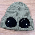 CP Company Extra Fine Merino Wool Goggle Beanie in Tea - Green