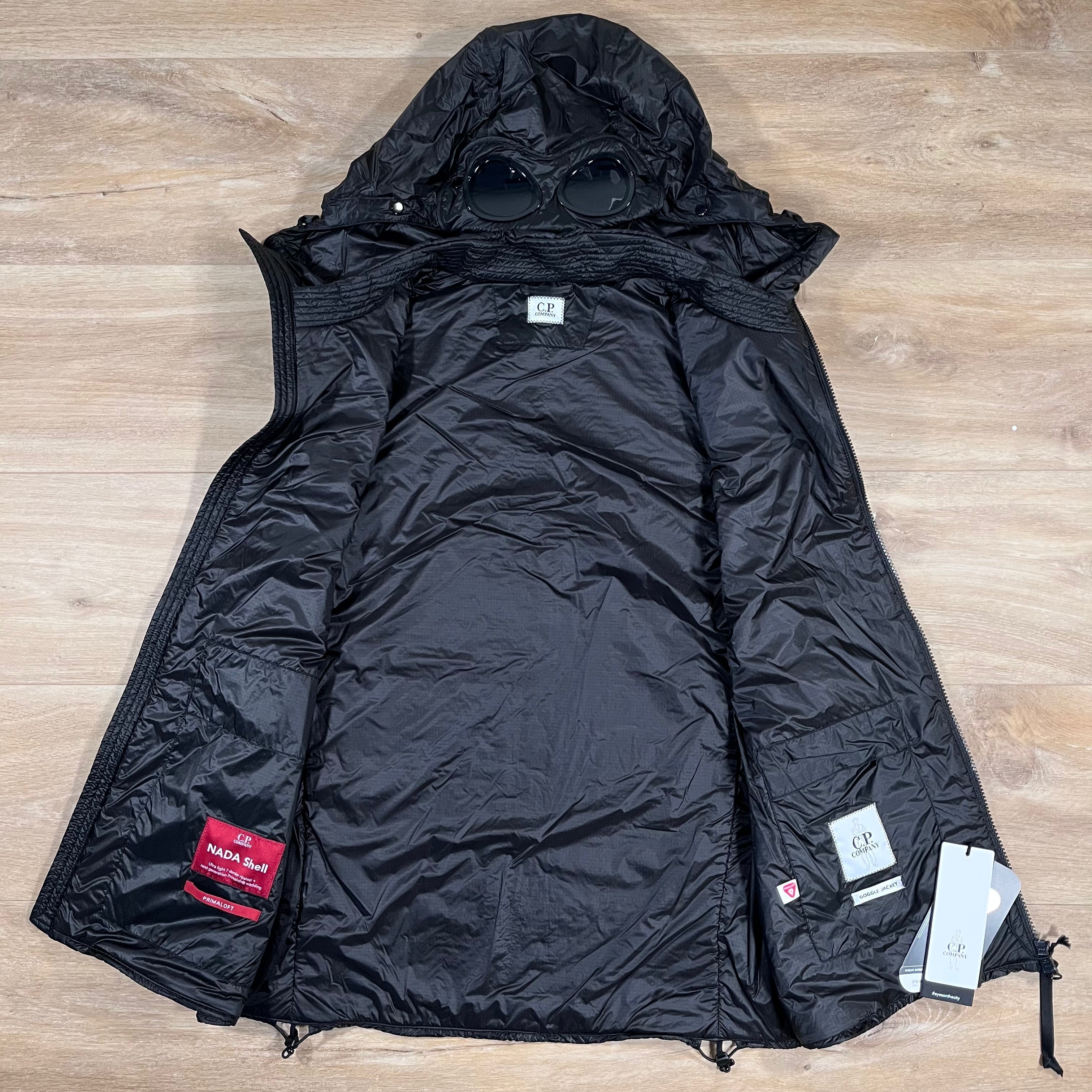 CP Company Nada Shell Goggle Padded Gilet in Black