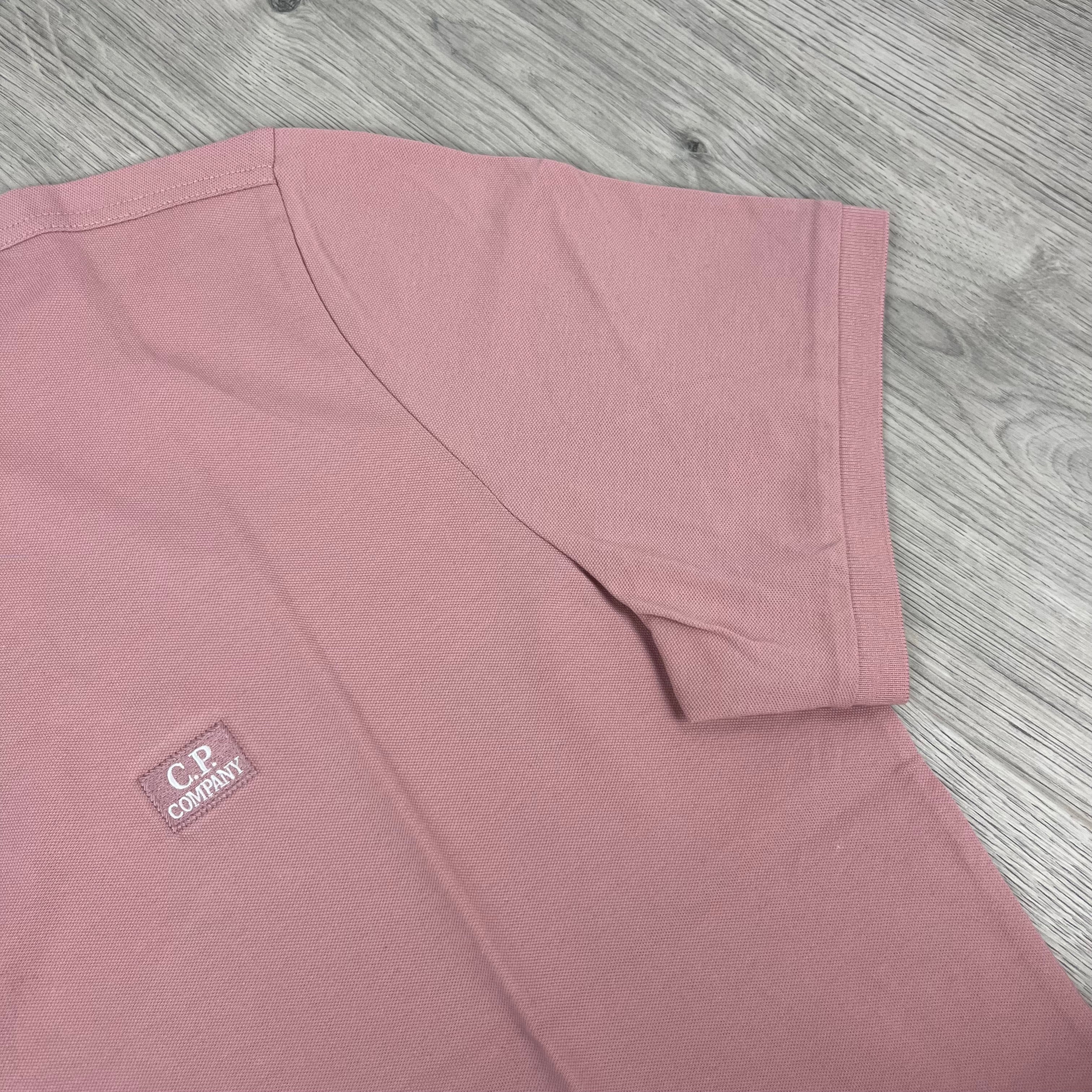 CP Company Piquet Polo Shirt - Misty Rose