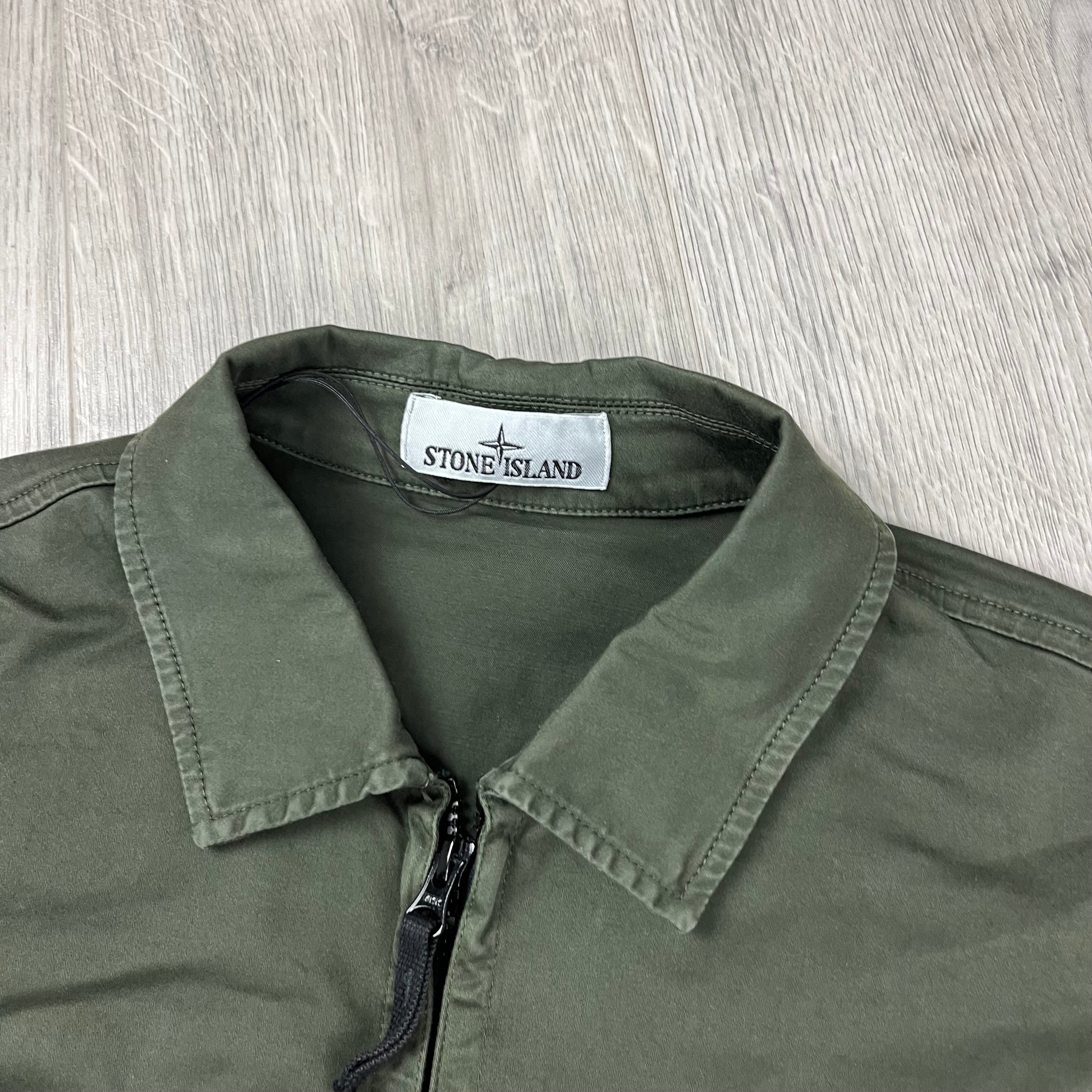 Stone Island Zip Overshirt - Military